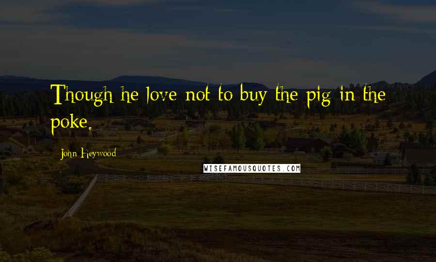 John Heywood Quotes: Though he love not to buy the pig in the poke.