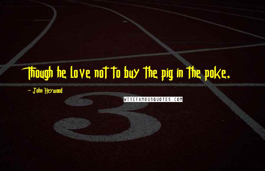 John Heywood Quotes: Though he love not to buy the pig in the poke.