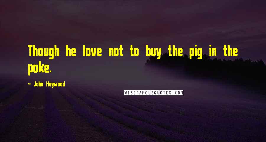 John Heywood Quotes: Though he love not to buy the pig in the poke.
