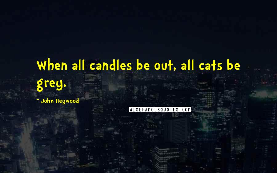 John Heywood Quotes: When all candles be out, all cats be grey.