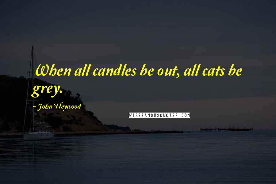 John Heywood Quotes: When all candles be out, all cats be grey.