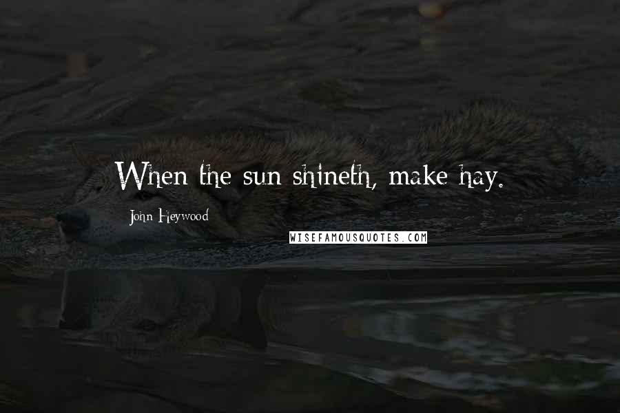 John Heywood Quotes: When the sun shineth, make hay.