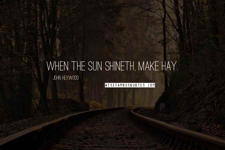 John Heywood Quotes: When the sun shineth, make hay.