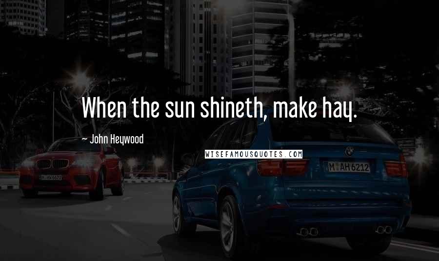 John Heywood Quotes: When the sun shineth, make hay.