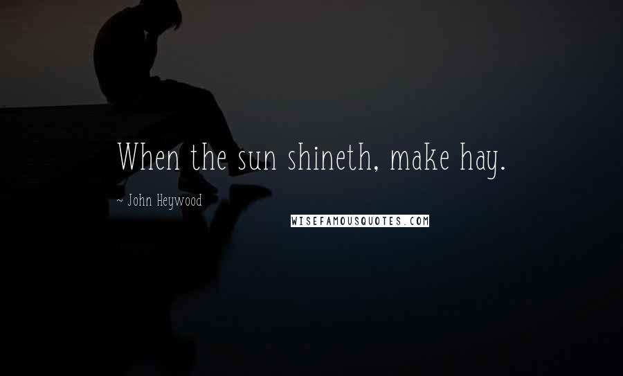 John Heywood Quotes: When the sun shineth, make hay.