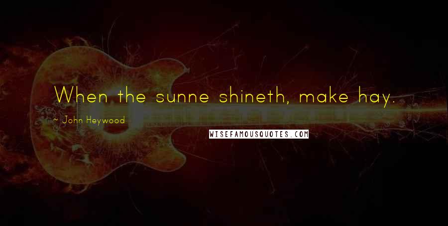 John Heywood Quotes: When the sunne shineth, make hay.
