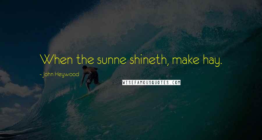 John Heywood Quotes: When the sunne shineth, make hay.