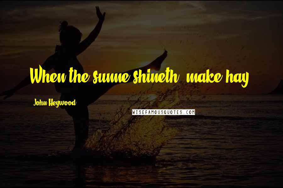 John Heywood Quotes: When the sunne shineth, make hay.