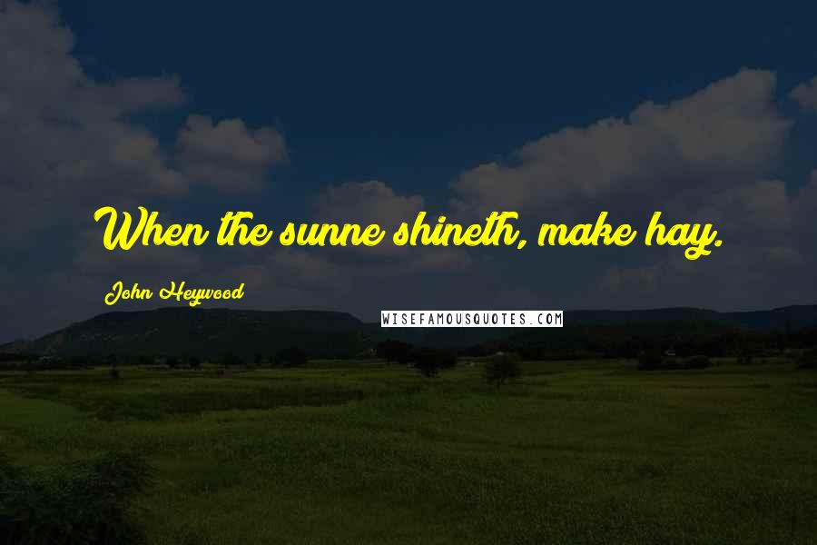 John Heywood Quotes: When the sunne shineth, make hay.