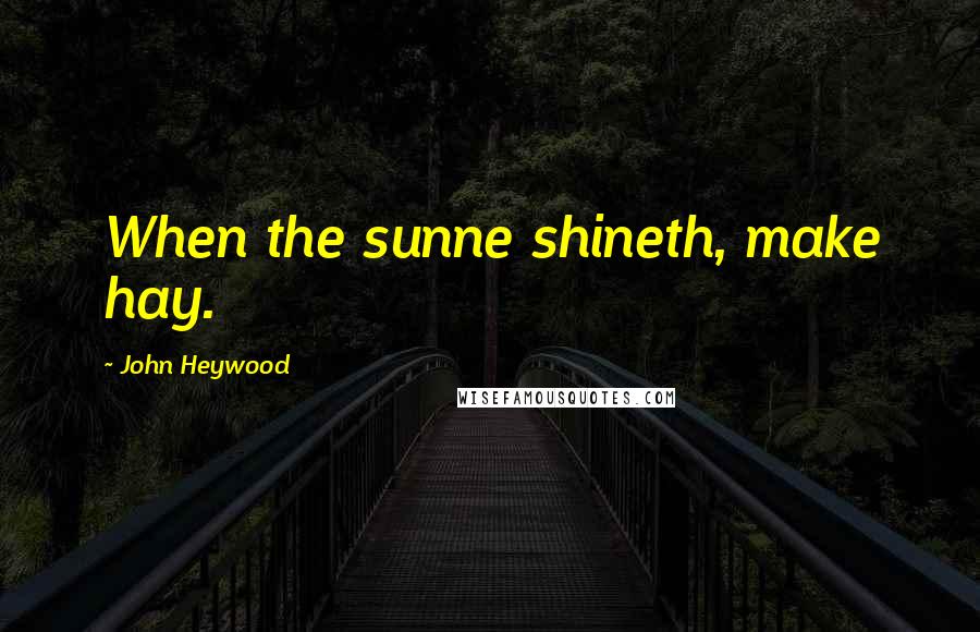 John Heywood Quotes: When the sunne shineth, make hay.