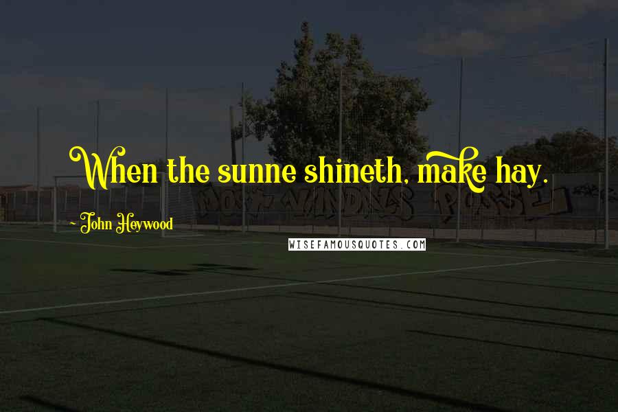 John Heywood Quotes: When the sunne shineth, make hay.