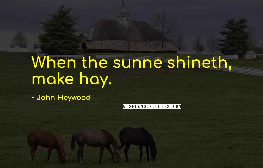 John Heywood Quotes: When the sunne shineth, make hay.