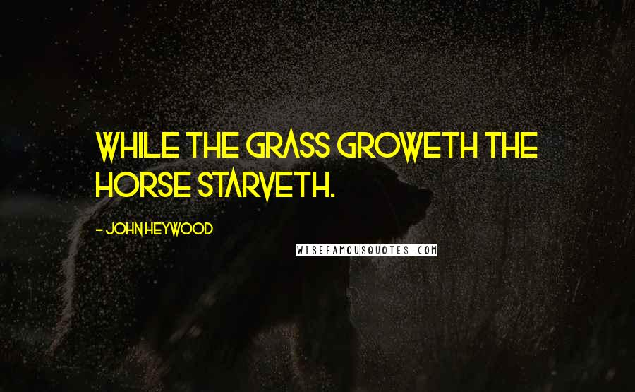 John Heywood Quotes: While the grass groweth the horse starveth.