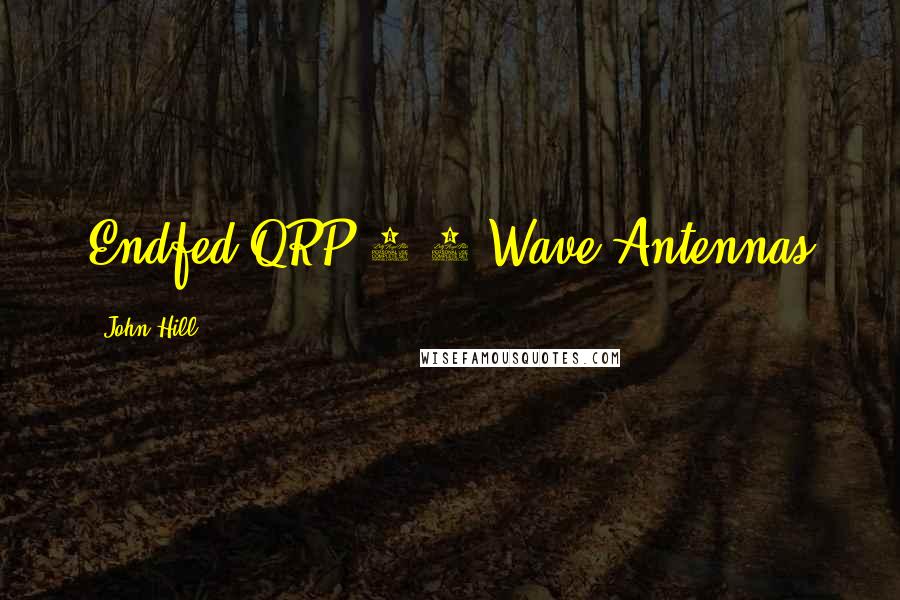 John Hill Quotes: Endfed QRP 1/2 Wave Antennas