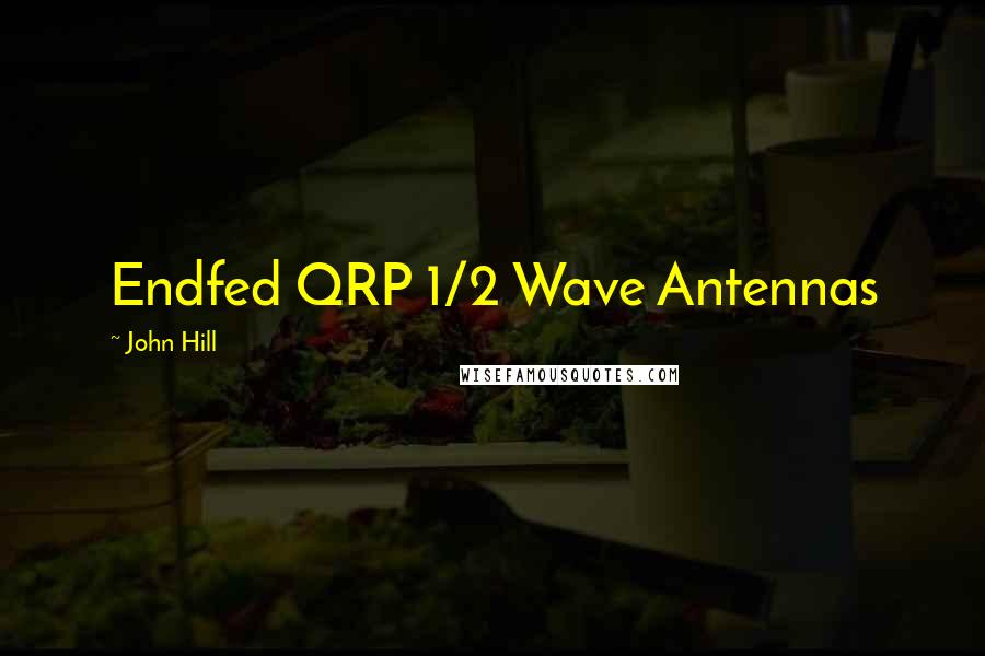 John Hill Quotes: Endfed QRP 1/2 Wave Antennas