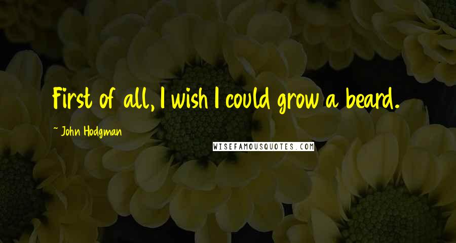 John Hodgman Quotes: First of all, I wish I could grow a beard.