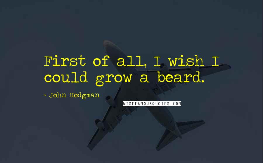 John Hodgman Quotes: First of all, I wish I could grow a beard.