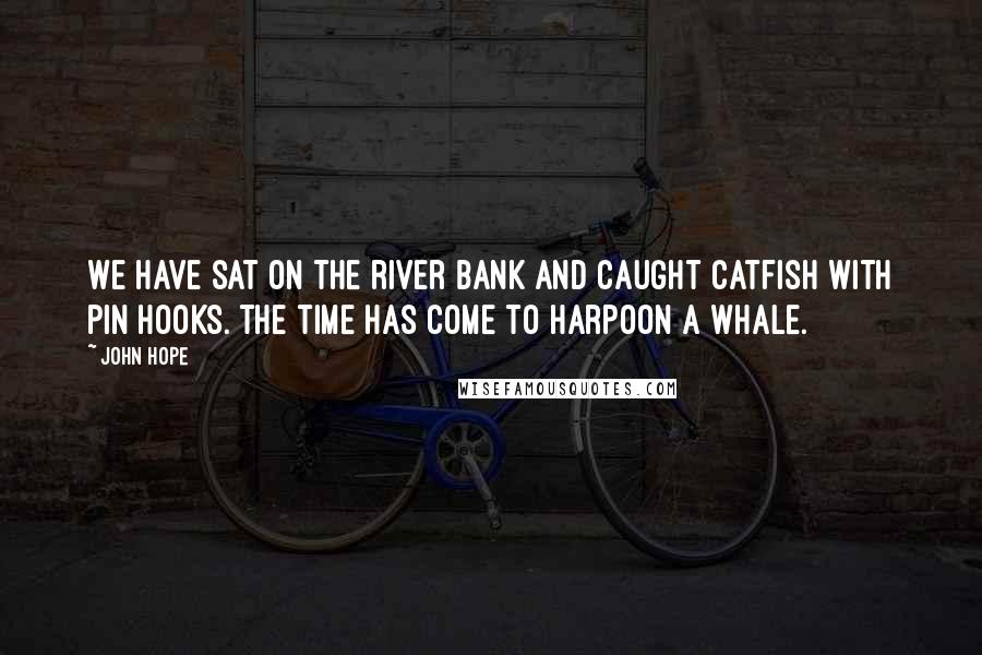 John Hope Quotes: We have sat on the river bank and caught catfish with pin hooks. The time has come to harpoon a whale.