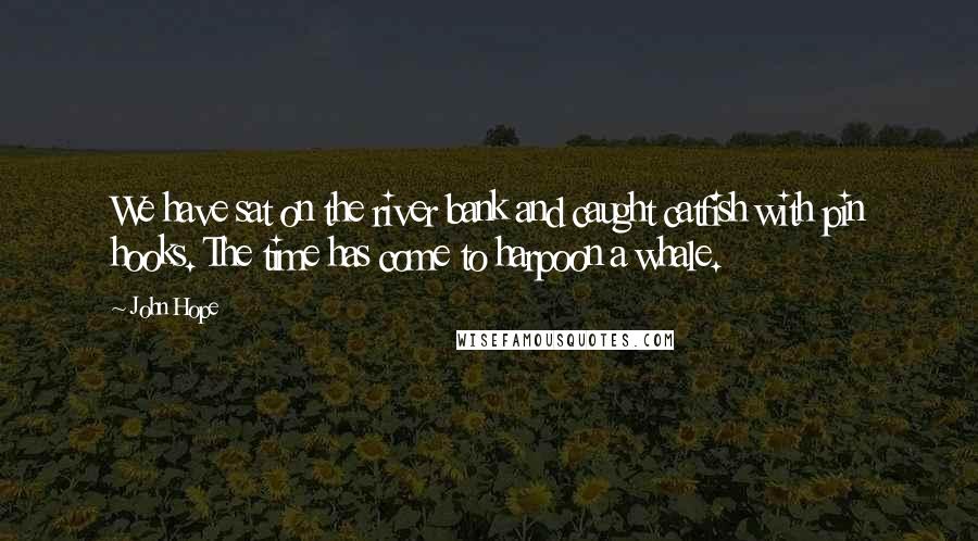 John Hope Quotes: We have sat on the river bank and caught catfish with pin hooks. The time has come to harpoon a whale.