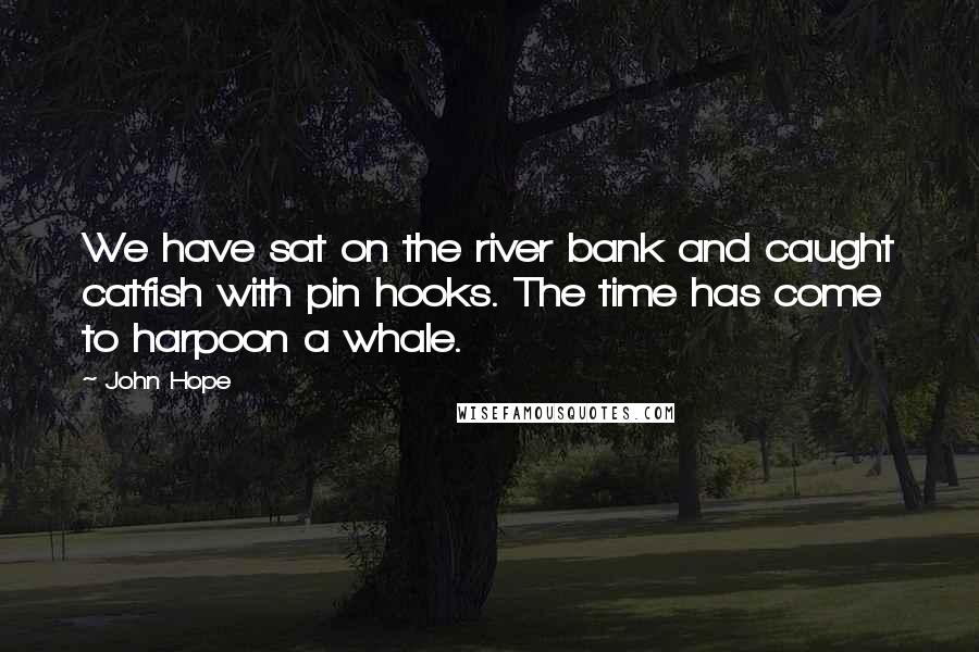 John Hope Quotes: We have sat on the river bank and caught catfish with pin hooks. The time has come to harpoon a whale.