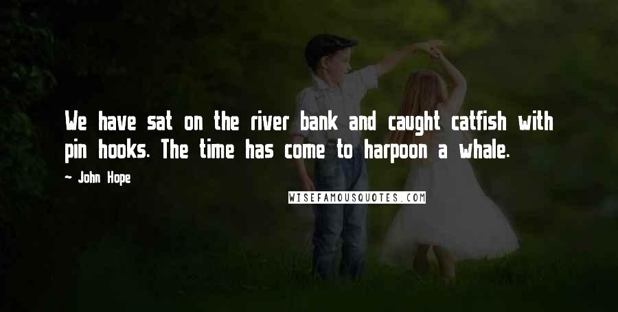 John Hope Quotes: We have sat on the river bank and caught catfish with pin hooks. The time has come to harpoon a whale.