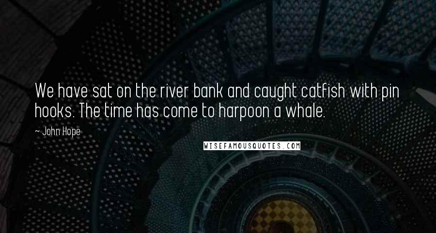 John Hope Quotes: We have sat on the river bank and caught catfish with pin hooks. The time has come to harpoon a whale.