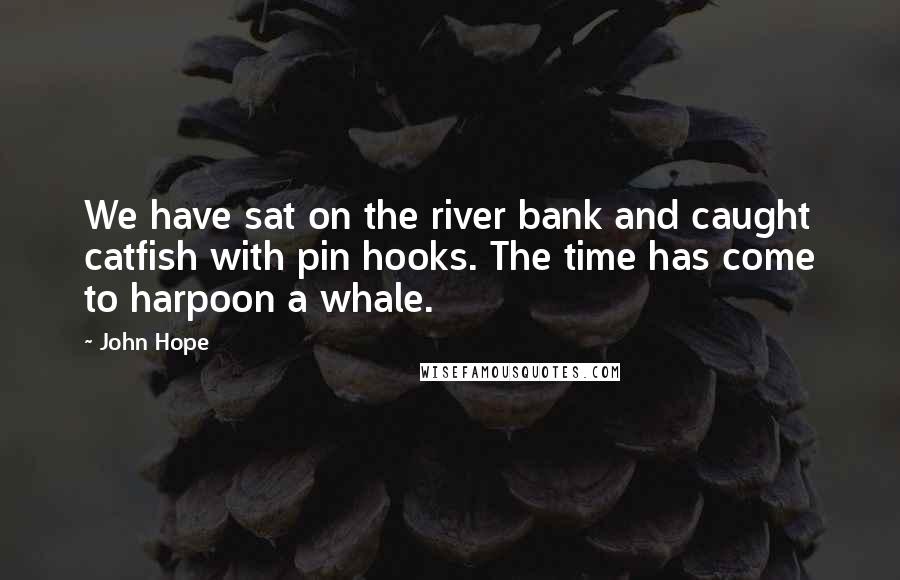 John Hope Quotes: We have sat on the river bank and caught catfish with pin hooks. The time has come to harpoon a whale.