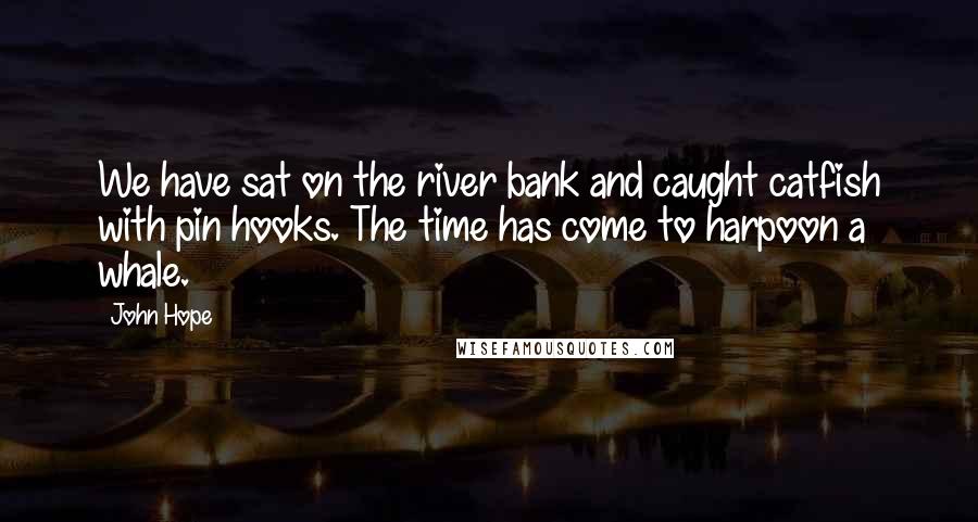 John Hope Quotes: We have sat on the river bank and caught catfish with pin hooks. The time has come to harpoon a whale.