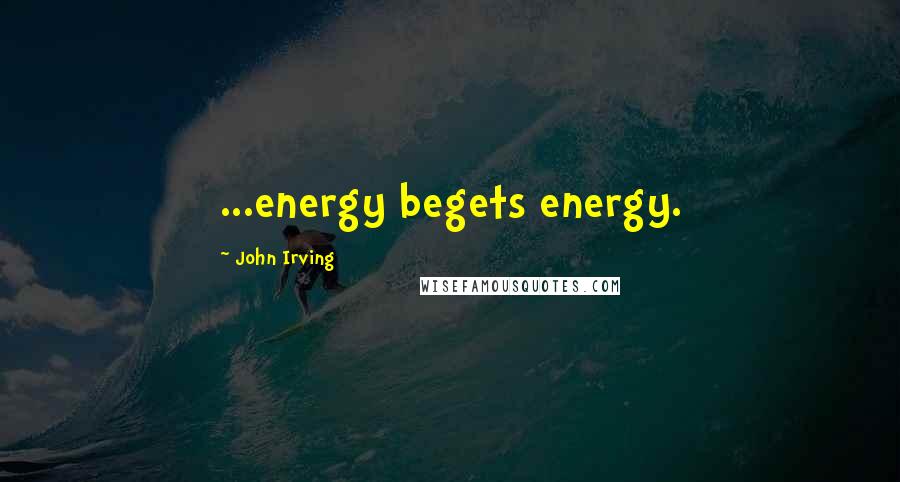 John Irving Quotes: ...energy begets energy.