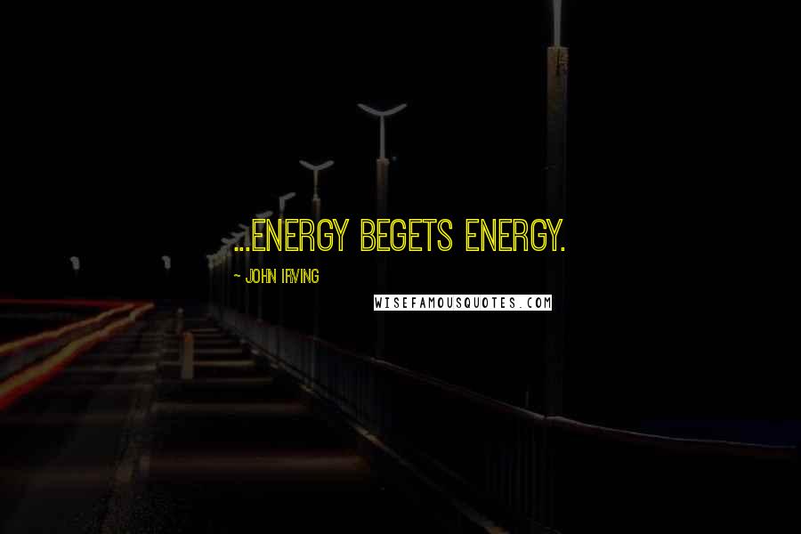 John Irving Quotes: ...energy begets energy.