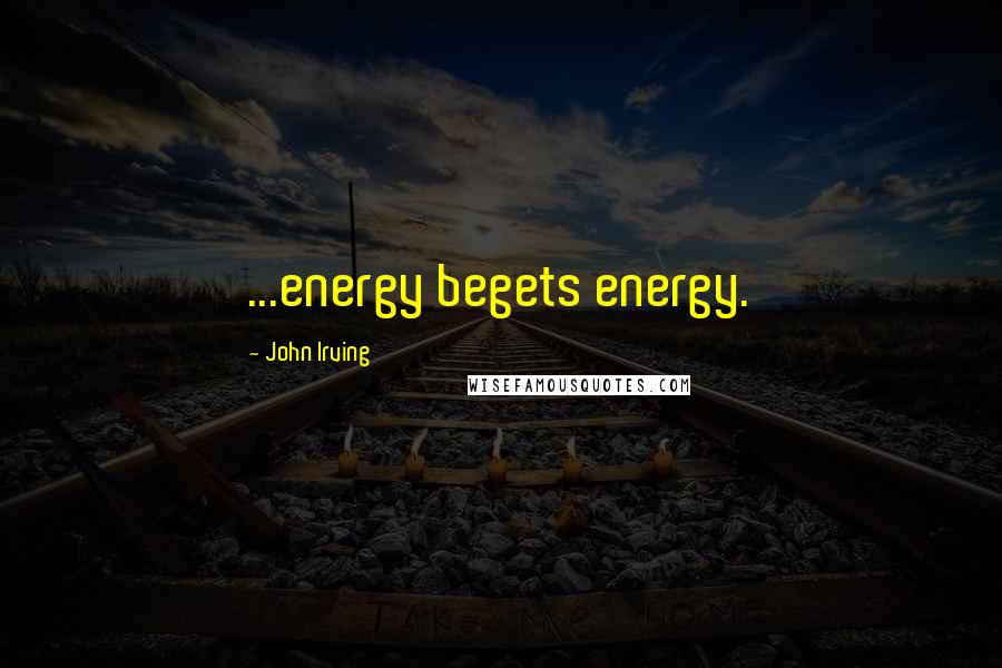 John Irving Quotes: ...energy begets energy.