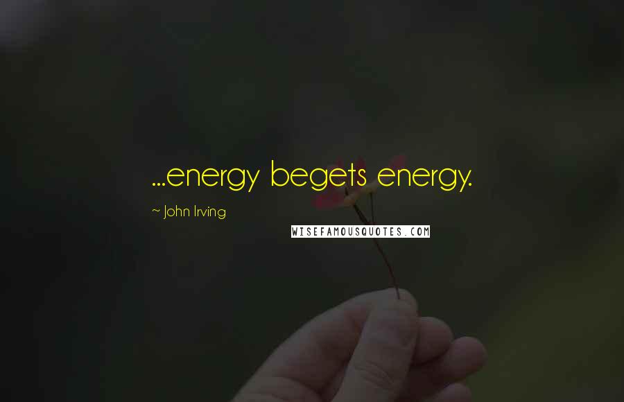 John Irving Quotes: ...energy begets energy.