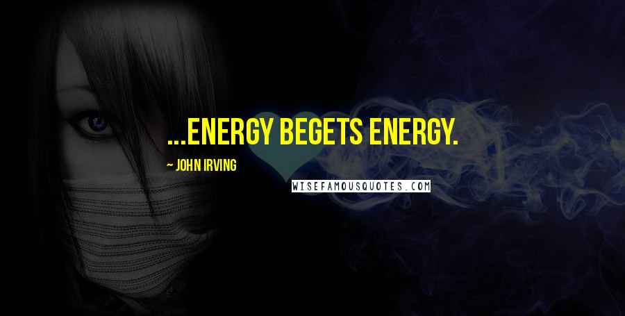 John Irving Quotes: ...energy begets energy.