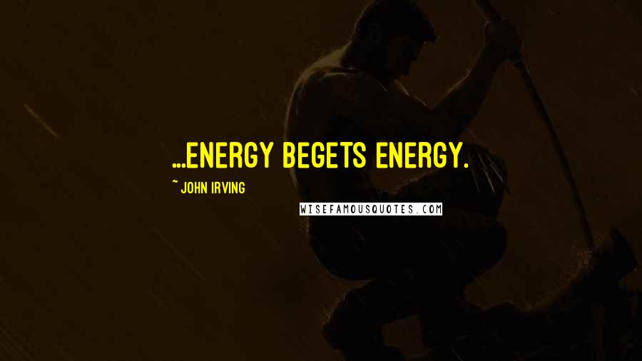 John Irving Quotes: ...energy begets energy.