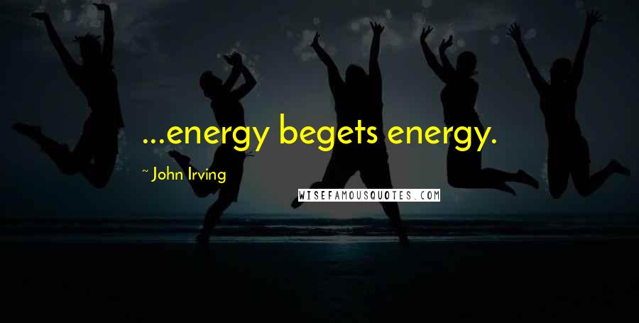 John Irving Quotes: ...energy begets energy.
