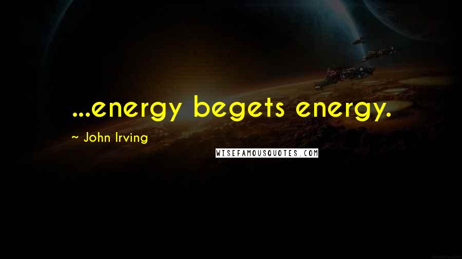 John Irving Quotes: ...energy begets energy.