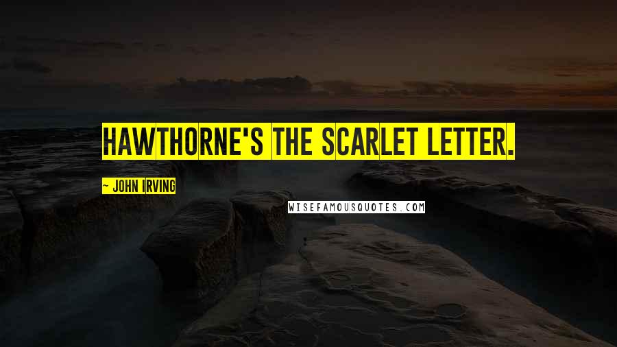 John Irving Quotes: Hawthorne's The Scarlet Letter.