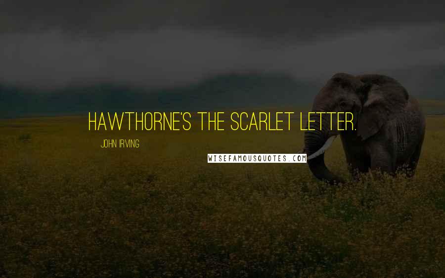 John Irving Quotes: Hawthorne's The Scarlet Letter.