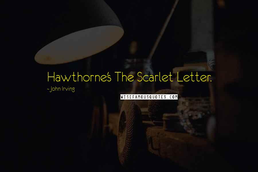 John Irving Quotes: Hawthorne's The Scarlet Letter.