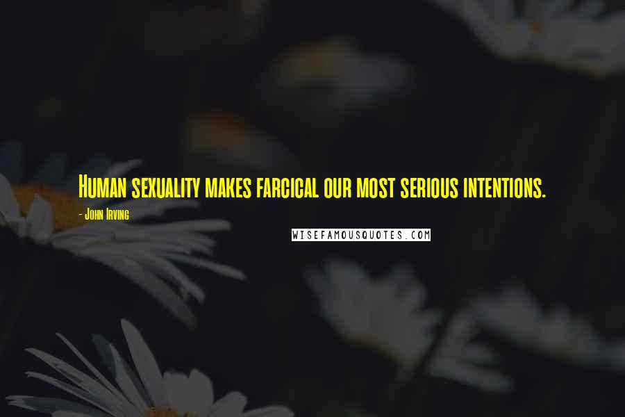 John Irving Quotes: Human sexuality makes farcical our most serious intentions.