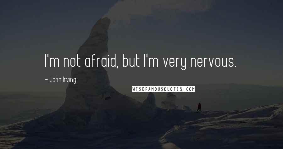 John Irving Quotes: I'm not afraid, but I'm very nervous.