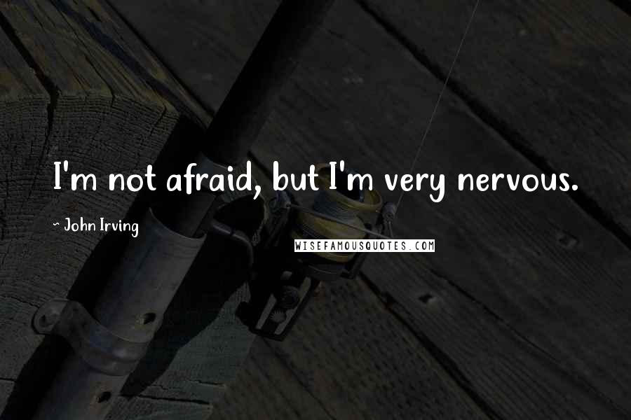 John Irving Quotes: I'm not afraid, but I'm very nervous.