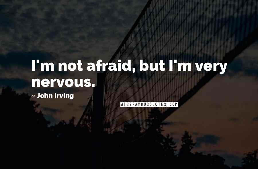 John Irving Quotes: I'm not afraid, but I'm very nervous.