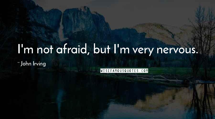 John Irving Quotes: I'm not afraid, but I'm very nervous.