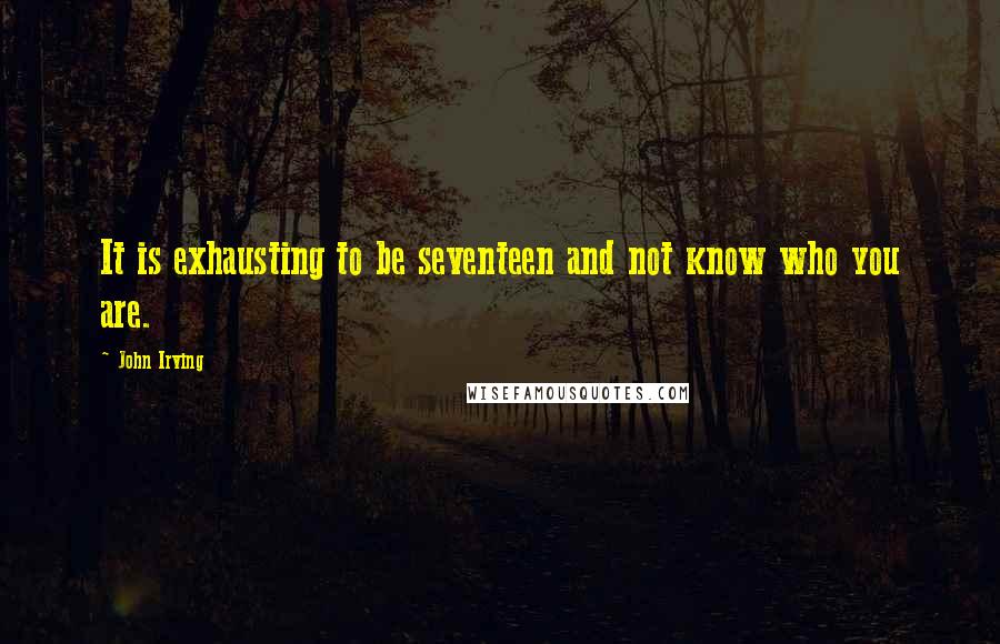 John Irving Quotes: It is exhausting to be seventeen and not know who you are.