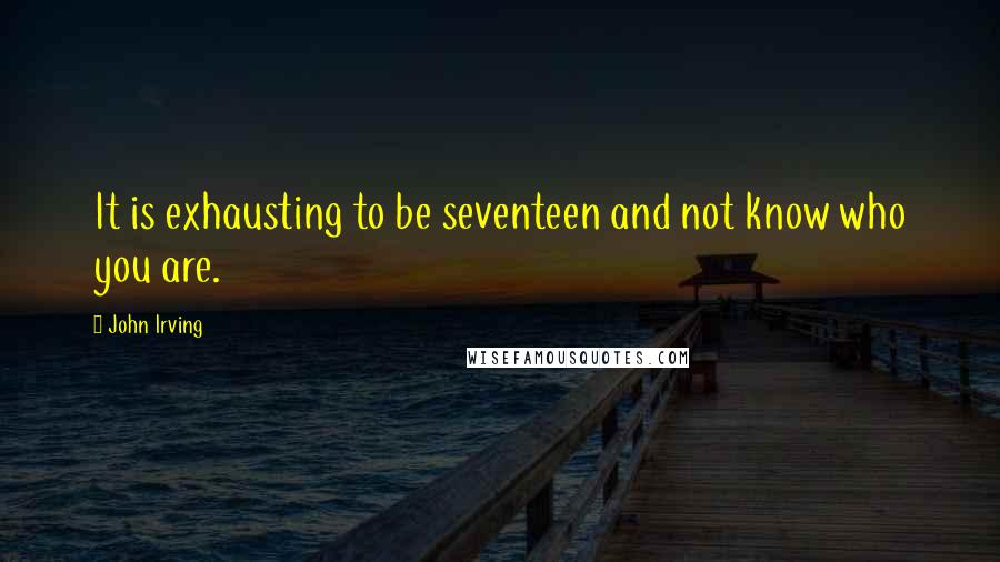 John Irving Quotes: It is exhausting to be seventeen and not know who you are.