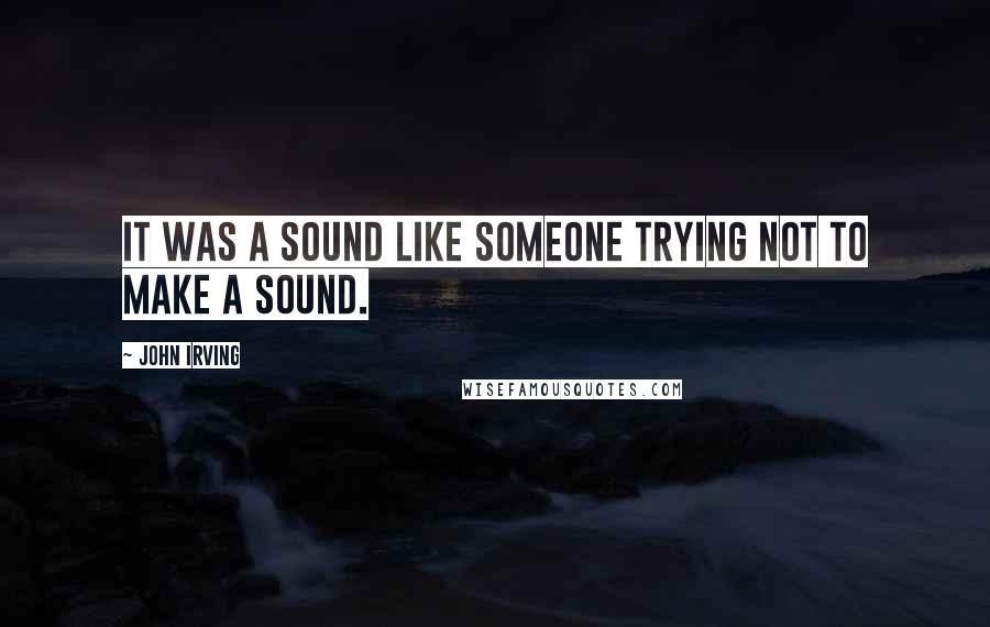 John Irving Quotes: It was a sound like someone trying not to make a sound.