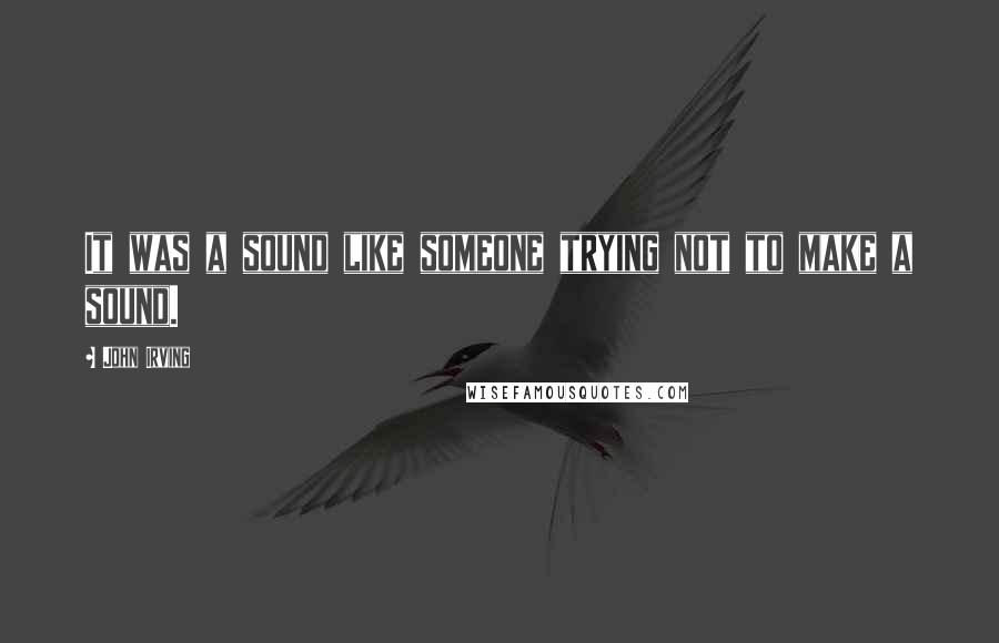 John Irving Quotes: It was a sound like someone trying not to make a sound.