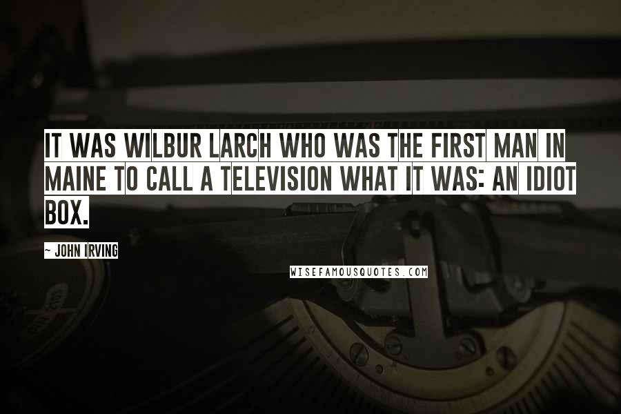 John Irving Quotes: It was Wilbur Larch who was the first man in Maine to call a television what it was: an idiot box.