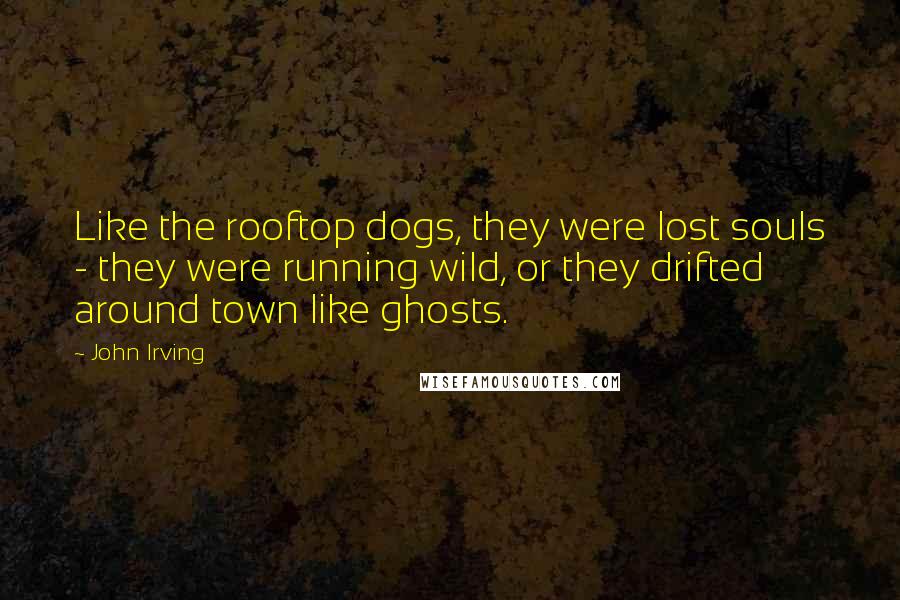 John Irving Quotes: Like the rooftop dogs, they were lost souls - they were running wild, or they drifted around town like ghosts.